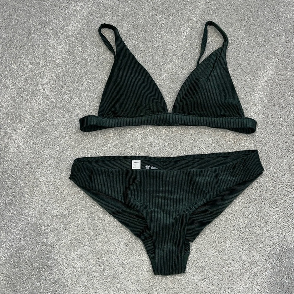 aerie ribbed bikini in hunter green